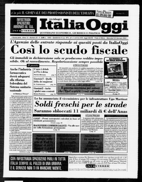 Italia oggi : quotidiano di economia finanza e politica